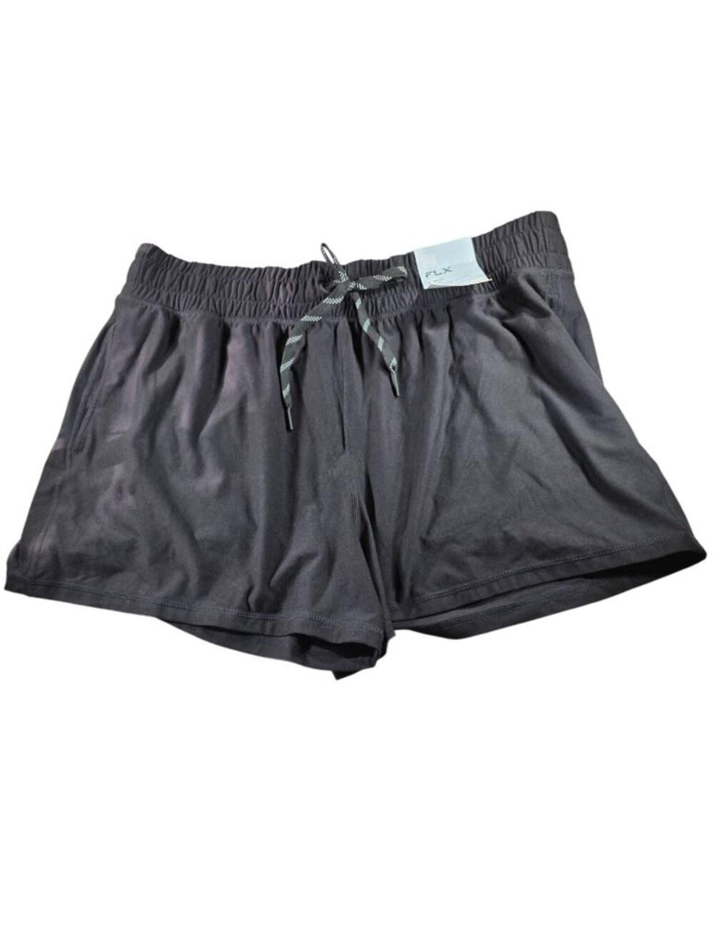 FLX Wander High-Rise Relaxed Shorts XL Black 42% Recycled Polyester Athleisure
